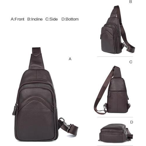 J.M.D High Quality Real Leather Large Capacity Cross Body Bag Vintage Chest Bag Mens Shoulder Bag 4013Q