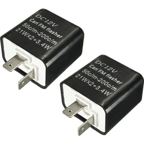 2Pieces LED Flasher 12V 2 Pin Adjustable Frequency Relay Turn Signal Indicator For Motorcycle Motorbike ATV Lamp Led Light