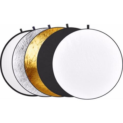 Neewer 43-inch / 110cm 5-in-1 Collapsible Multi-Disc Light Reflector with Bag - Translucent, Silver, Gold, White and Black