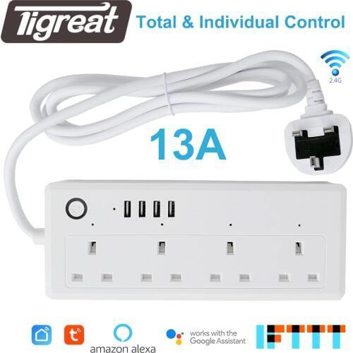 Wifi Smart Power Strip USB Outlet Surge Protector Multi Plug EU Extension Socket Remote Control Timer adapter Tuya Alexa Google
