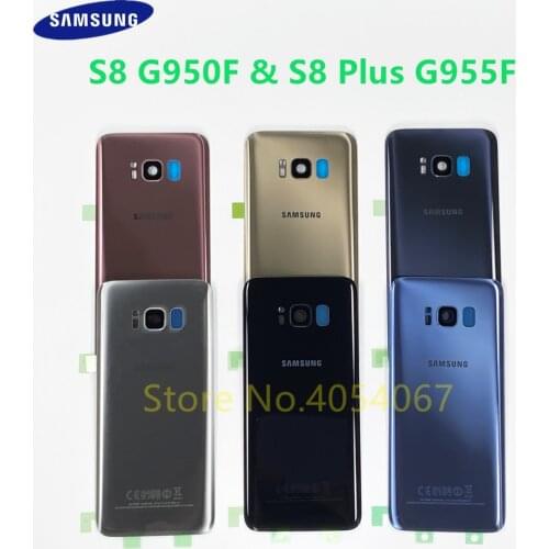 SAMSUNG Back Battery Cover For Samsung Galaxy S8 G950 SM-G950F G950FD S8 Plus S8+ G955 SM-G955F G955FD Back Rear Glass Case