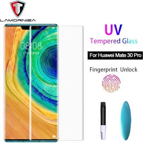 UV Liquid Full Glue Sceen Protector For P Smart Plus 2019 P Smart Z UV Full Tempered Glass For Huawei mate 20 30 P20 P30 Pro 5G