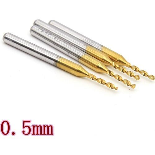 0.5mm PCB Drill Bit 10PCS Metalworking Tungsten Carbide Center Drill CNC Router Metal Drilling Woodworking Tools