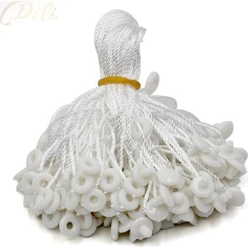100pcs white hang tag string in apparel 7'' quanlity hang tag string cord for garment price tag seal tag