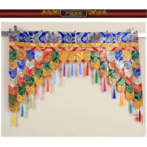 100cm long Buddhism Decorative Buddhist HOME Temple Embroidery wall Hanging Altar Shrine Enclosing curtain draperies streamers