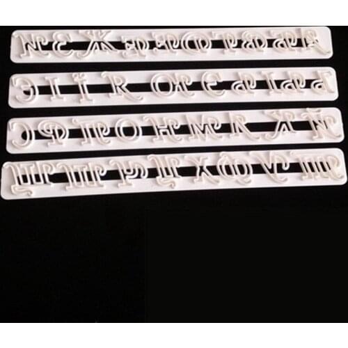 4pcs Russian Alphabet Fondant Cake Mold Biscuit Mold Cake Decoration Tool B1