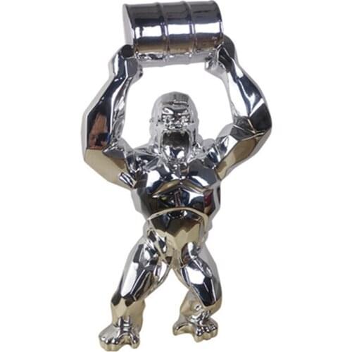 40CM HUGE AMERICAN RESIN ART SIMULATION ANIMAL STATUE GORILLA ORANGUTAN ART CREATIVE ORNAMENTroom Art Statue