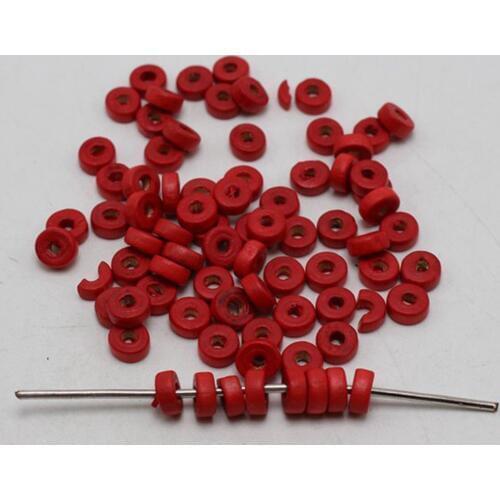 500 Red 8X3mm Column Heishi Wood Beads~Wooden beads