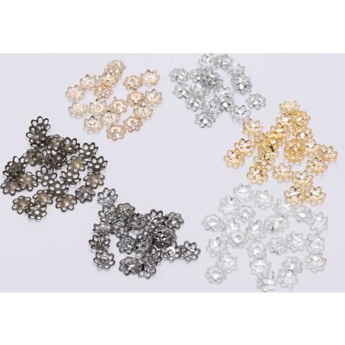 600pcs/Lot 6mm Hollow Flower Metal Filigree Loose Spacer Bead Caps Cone End Filigree For Diy Jewelry Finding Making Wholesale
