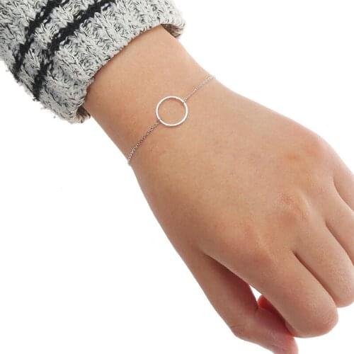 Promotion 1pc Silver Plated Stainless Steel Open Circle Bracelet For Women 2020 new new new