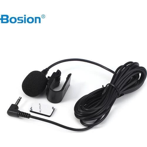 Bosion Car Audio Microphone Mini 3.5mm Active Clip Microphone with Mini USB External Mic Audio Adaptor Cable for Cars
