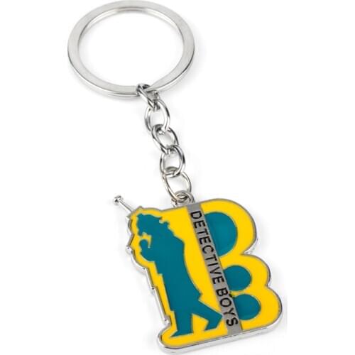 Anime Detective Conan Keychain Figure Pendant Keyring Communicator Device Metal Key Chain Bag Car Key Holder For Men Women