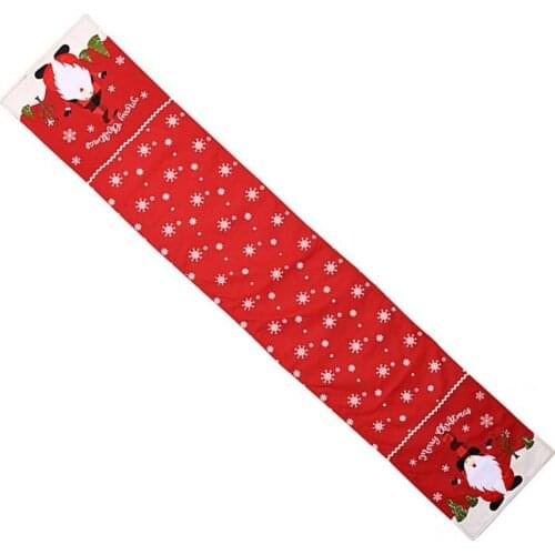 Decorative Long Lasting Fine Texture Santa Claus Pattern Table Runner for Restaurant