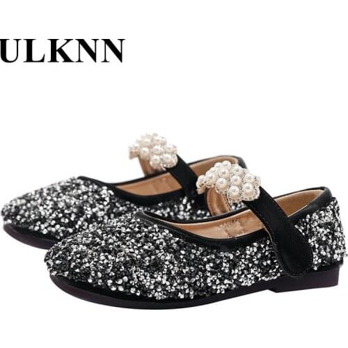 Childres Performance For Girls Shoe Flats Kids Sequined Pink Single Shoes Baby Students Rhinestone Leisure Shoes Beaded Stage