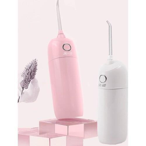 SEAGO Ultrasonic Portable Oral Irrigator Dental Water Flosser USB Rechargeable 5 Nozzles Jet Floss Water Pressure Teeth Cleaner