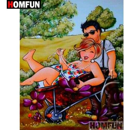 HOMFUN Rhinestone Painting Crystal Decor Diy Diamond Painting "Cartoon woman" 3D Cross Stitch Pattern Diamond Embroidery A06072