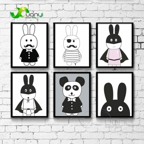 Cartoon Pirate Hero Rabbit Canvas Painting Poster And Prints Nordic Art Painting Wall Picture Children Room Home Decoration