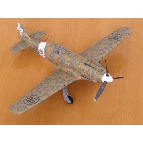 1:300 Scale Italian Fighter Macchi MC.202 DIY Handcraft PAPER MODEL KIT Puzzles Handmade Toy DIY