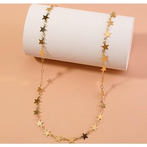 Fashion Choker Necklace For Women Gold Color Star Pendant Chain Charms Necklace Collars Summer Beach Bohemia Jewelry