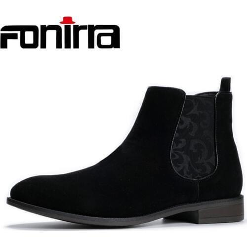 FONIRRA 2019 Fashion Boots Men Casual Boots Ankle shooes British Style Slip On Motorcycle Suede High Top Classic 416