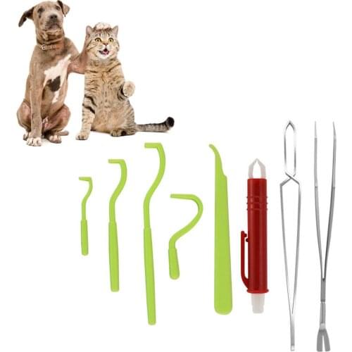 Tick Clip Kit Pet Tick Pet Flea Remover Tool Treatment Tweezers Set Scratching Hook Remover For Dogs Pet Cleaner Tool Grooming