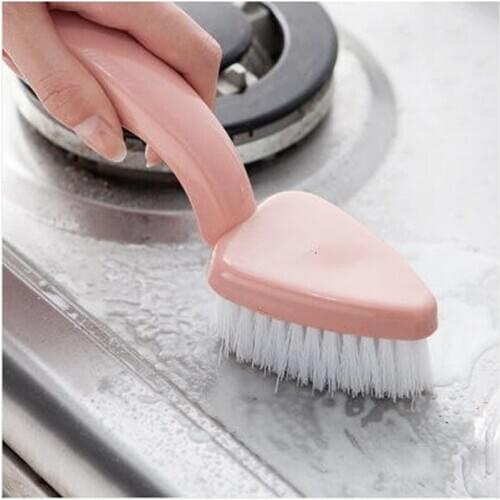 New Bathroom Clean Brush Bent Handle Glass Wiper Toilet Bowl Wall Floor Cleaner Brushes Corner Rim Cleaning Window Brush