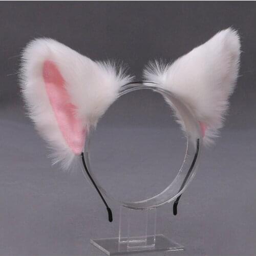 Cute Cat Fox Faux Fur Ear Hair Hoops Party Cosplay Hairband Fur Headbands Girls Fashion Hairs Accessories Animal Ears Hair Band