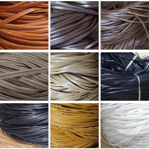 Wood Grain Coffee Rattan Repair Wicker Flat Synthetic PE Weaving Material Plastic For Knit Chair Furniture