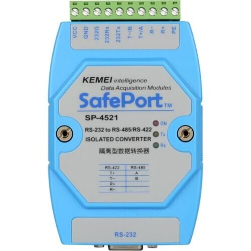 An industrial RS232 serial conversion module for lightning protection of active isolated RS232 to RS485RS422 converter
