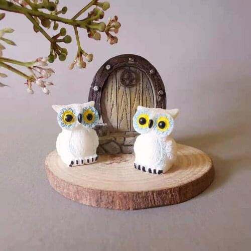 Sale~1Pcs random color/owls/miniatures/lovely animals/fairy garden gnome/moss terrarium decor/crafts/bonsai/table decor/model