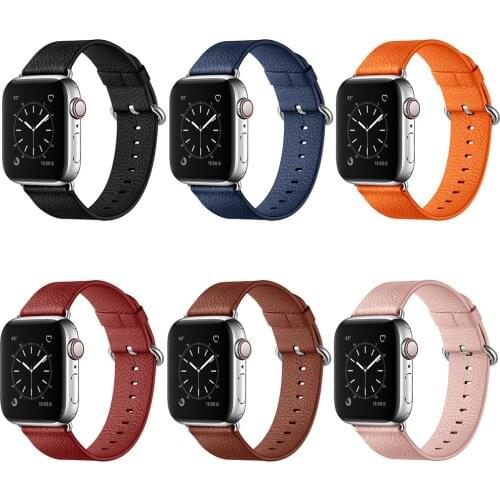 Litchi grain leather Wrist strap for iWatch 42mm 38mm Bracelet for Apple watch band series 1 2 3 4 5 44mm 40mm watchband