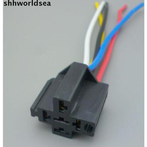 Shhworldsea 5/30/100pcs 5 wire plastic socket relay wire harness relay socket