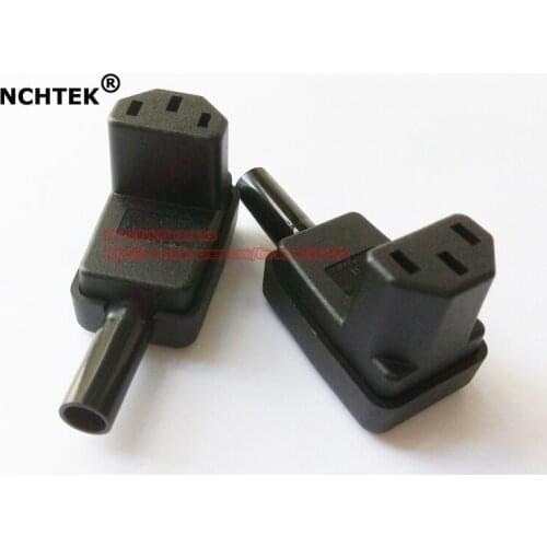 NCHTEK C13 Power Plug, 90 Degree Angled IEC 320 C13 Female Plug AC 10A / 250V Power Cord/Cable Connector, 2pcs , Free shipping