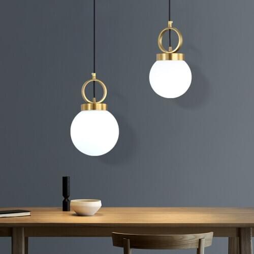 Modern Minimalist Pendant Lights Luxury Bedside Pendant Lamp Creative Personality Nordic Restaurant Glass Ball Lamp Single Head