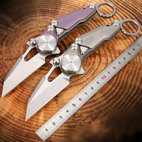 Titanium Handle Mechanical Claw Knife Karambit CS GO Knife M390 Blade Folding Knife Outdoor Survival Sharp EDC Tool