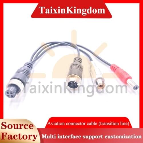 Spot wholesale on-board monitoring aviation adapter 4P female connector into male + DC power + RCA video