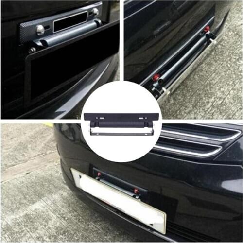 Universal Adjustable Car Number License Plate Frame Bracket Holder Carbon Fiber Auto Front Mount Bumper Brackets 320X60X45mm