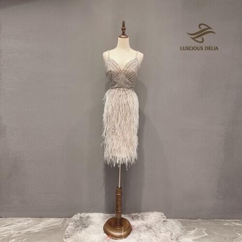 2020 new Luxury evenning dresses women wo party noble special Feather bead dress