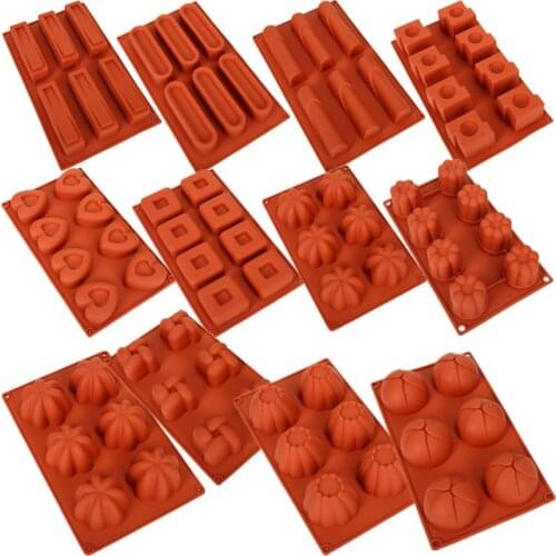 Goldbaking Silicone Mold For Baking Heart Truffle Maker Mousse Cake Dessert Moulds French Dessert Chocolate Molds