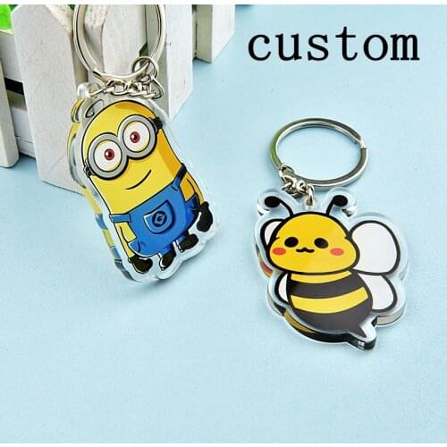 1pc custom clear keychain bag charm anime victor acrylic cute keychain with your any design