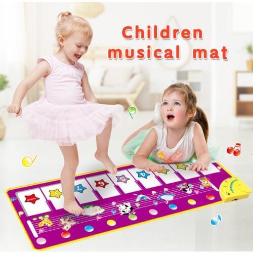 100x36cm Musical Mat Keyboard Piano Play Mat With 8 Animals Sounds Music Instrument Education Learning Toys For Children Girls