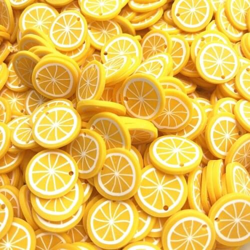 15pcs 20mm Color Fruit/flowers Beads Flakes Polymer Clay Spacer Beads for Jewelry Making DIY Earring Necklace Bracelet #13