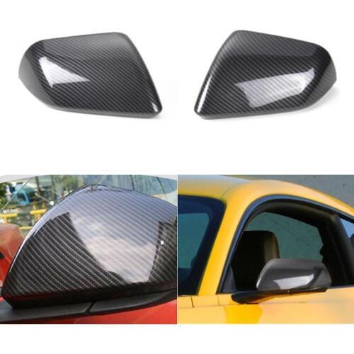 2 Pcs Carbon Fiber Rear View Mirror Cover Shell housing Trim For Mustang 2015 2016 2017 2018 2019 Replacement Side Mirror Caps
