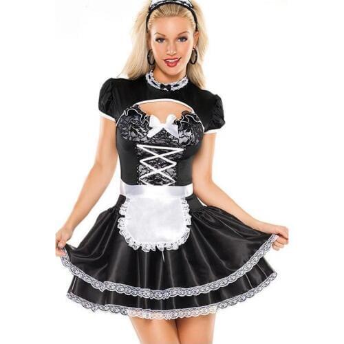 2017 Newest Coquette Masquerade Womens Flirty French Maid Costume Halloween Costumes For Women W329328