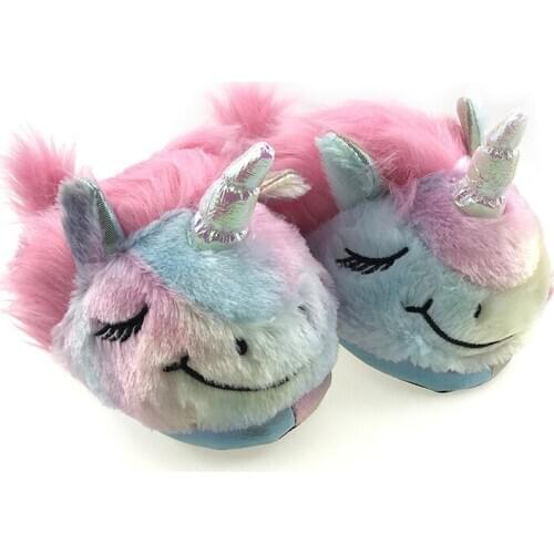 2020 Winter Girls Cute Cartoon Cotton Slippers Couple Home Plush Shoes Ladies Fluffy Warm House Shoes Womens Indoor Slippers