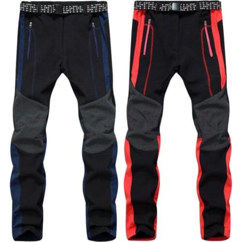 2021 Winter Men Womens Fleece Softshell Ski Pants Camping Hiking Pants Outdoor Sport Thermal Fishing Skiing Waterproof Trousers