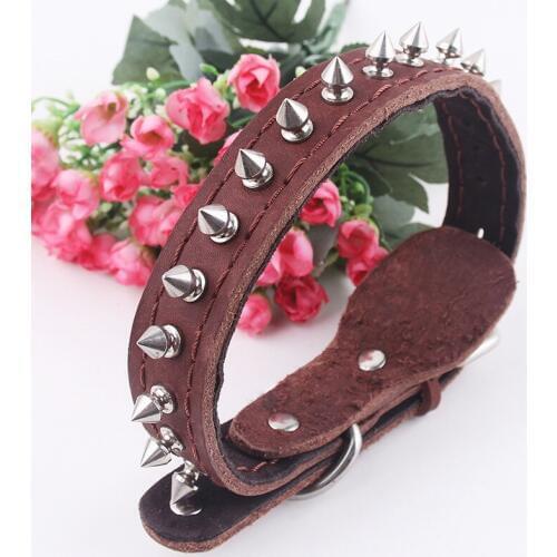 50Pcs/Lot Pet Supplies Wanda True Cowhide Single Row Barbed Nails Collars 2.5 / 3.0cm Pet Dog Collars