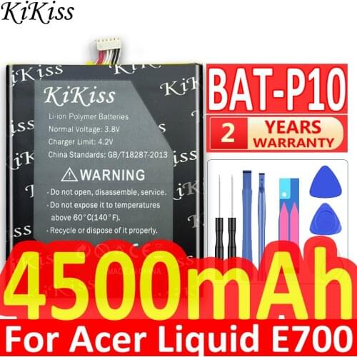 4500mAh Big Power Battery for Acer Liquid E700 for Triple E39 PGF506173HT Mobile Phone Battery Batteries BAT-P10