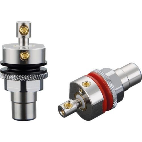 Viborg RC102R Audio Connector Pure Copper Rhodium Plated RCA Connector Screw Locking RCA Female Socket