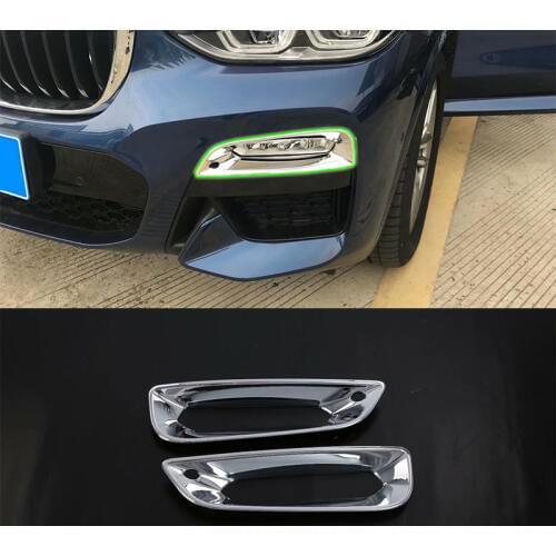 Car Accessories Exterior Decoration 2pcs ABS Chrome Front Fog Light Lamp Cover Trim For BMW X3 2018 Car Styling
